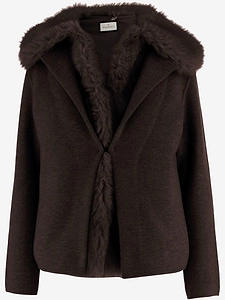 Bruno Manetti Wool And Cashmere Jacket With Fur
