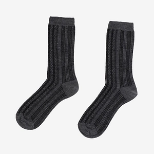 Ant45 Ribbed Wool Blend Socks With Stripes
