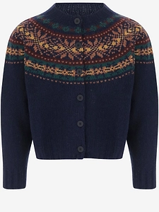 Howlin Wool Cardigan With Jacquard Pattern