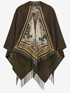 Salvatore Ferragamo Cashmere Cape With Fringes
