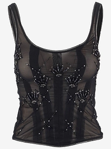 Ianira Meda Lycra Blend Top With Embroidery