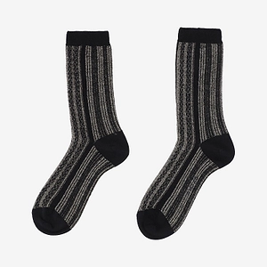 Ant45 Ribbed Wool Blend Socks With Stripes