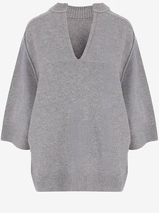 Carven Cashmere Sweater With V Neck