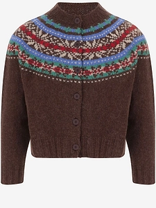 Howlin Wool Cardigan With Jacquard Pattern