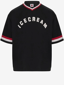 Icecream Nylon T Shirt With Logo And Striped Hem