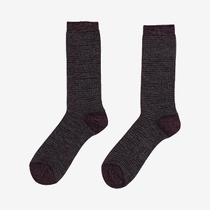 Ant45 Ribbed Cotton Blend Socks With Metallic Thread