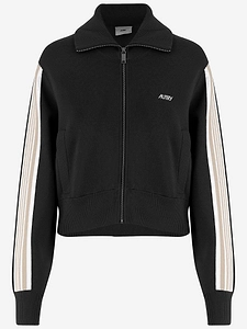Autry Viscose Blend Sweatshirt With Zipper And Side Stripes