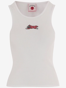 Icecream Stretch Cotton Tank Top With Icecream Embroidery