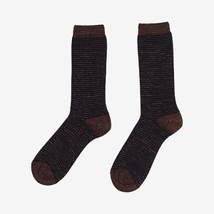 Ant45 Ribbed Cotton Blend Socks With Metallic Thread