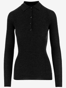 Sa Su Phi Long Sleeved Cashmere And Silk Polo Shirt