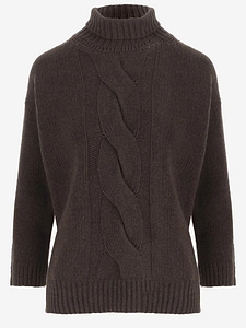 Bruno Manetti Cable Knit Sweater In Wool And Cashmere