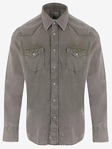 Gherardi Ribbed Cotton Shirt With Pockets