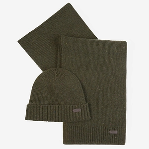Barbour Carlton Fleck Beanie And Scarf Gift Set