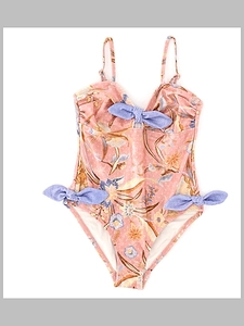 Zimmermann Costume Intero Con Scollo A Cuore E Fiocchi Sul Busto E Sui Fianchi
