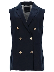 S Max Mara Double Breasted Linen Mat Vest