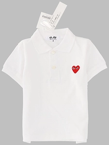 Comme Des Garcons Play Kids Polo T Shirt Short Sleeve Knit