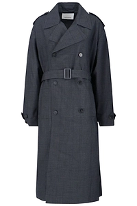 The Frankie Shop Bleecker Plaid Oversized Trench Coat