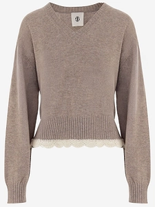 The Garment Lace-Trim Knitted Sweater