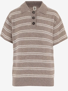 The Garment Striped Knitted Polo Top
