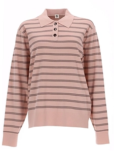 The Garment Striped Polo Knit Top