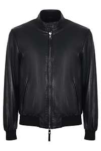 The Jackie Leathers Stand-Collar Zip Jacket