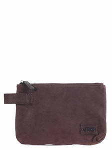 The Jackie Leathers Textured Zip Wristlet Bag