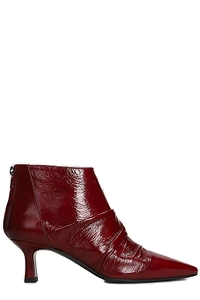 The Seller Pointed Toe Ruched Ankle Boots