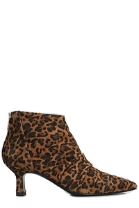 The Seller Pointed Toe Ruched Ankle Boots