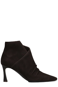 The Seller Side Zipped Ruched Ankle Boots