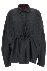 Thelatest Long Sleeved Drawstring Waist Jacket