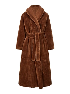 Thelaurent Long-Sleeved Shearling Belted Coat