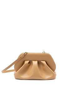 Themoirè Ruched Detailed Medium Clutch Bag
