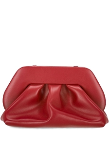Themoirè Ruched Detailed Medium Clutch Bag
