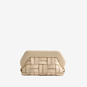 Themoirè Woven Frame Clutch Bag
