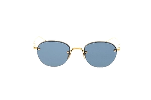 Thom Browne Eyewear Semi Rimless Oval Sunglasses