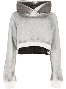 Thom Krom Cropped Spray Hooded Sweater