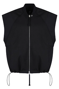 Thom Krom Drawstring Hem Zip-Up Gilet