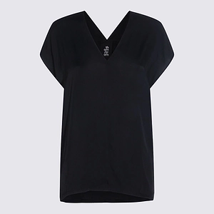 Thom Krom V-Neck Cap-Sleeve Top