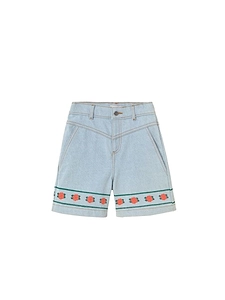 Tinycottons Rose Print Denim Shorts