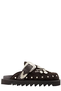 Toga Pulla Aj 1058 Studded Buckle Mules