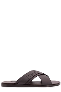 Tom Ford Logo Perforated Open Toe Sandals