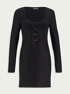 Tom Ford Long-Sleeved Heart-Neck Mini Dress