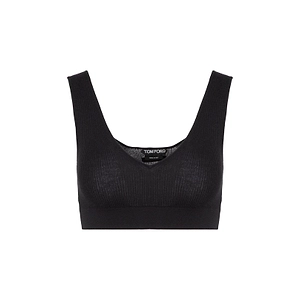 Tom Ford Ribbed V-Neck Cropped Top