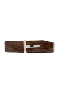 Tom Ford Textured Logo-Buckle Belt