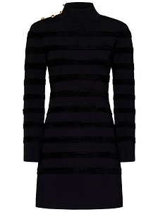 Tom Ford	Velvet Stripe Knit Mini Dress