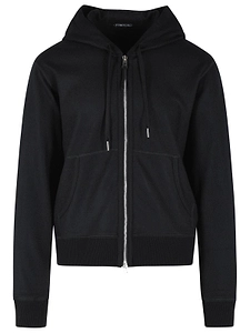 Tom Ford Zip-Up Knitted Drawstring Hoodie
