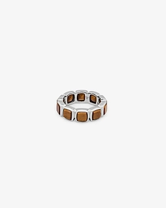 Tom Wood Cushion Band Tiger Eye Ring