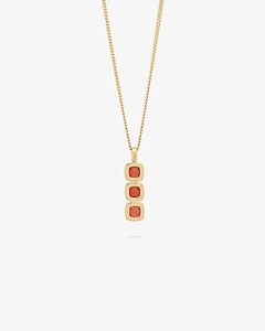 Tom Wood Mini Cushion Garnet Pendant Necklace