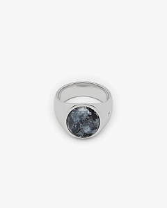 Tom Wood Oval Larvikite Signet Ring