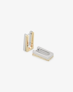 Tom Wood Step Duo Cz Hoop Earrings